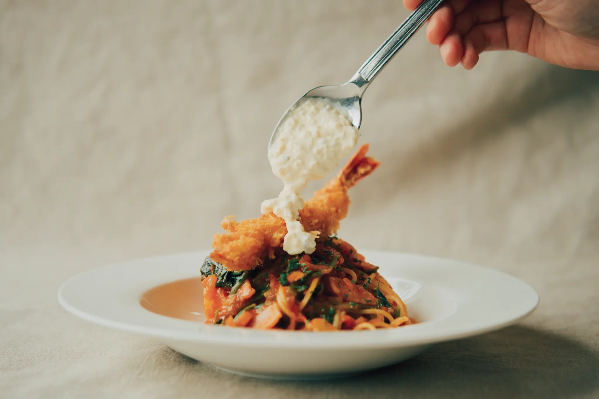 熊本県荒尾市の洋食レストランCOTTONのエビフライ